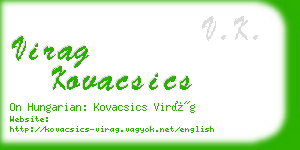 virag kovacsics business card